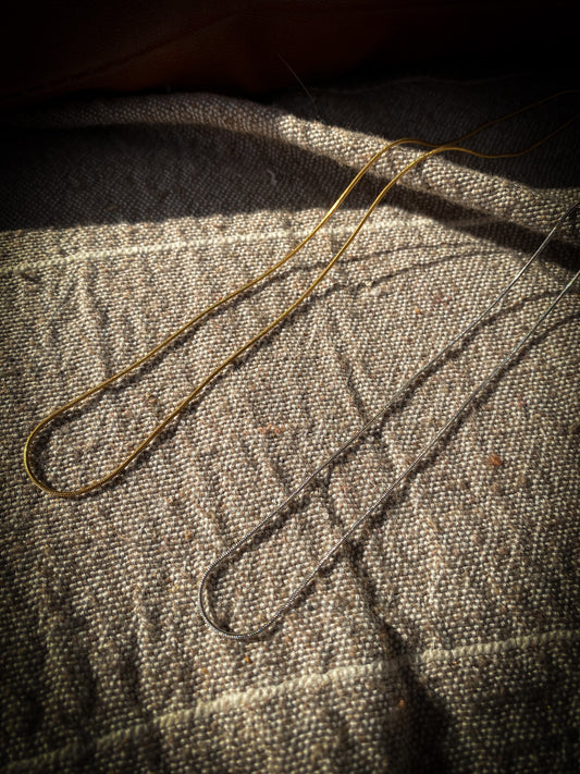 Collana Snake in Acciaio- color Oro e Platino