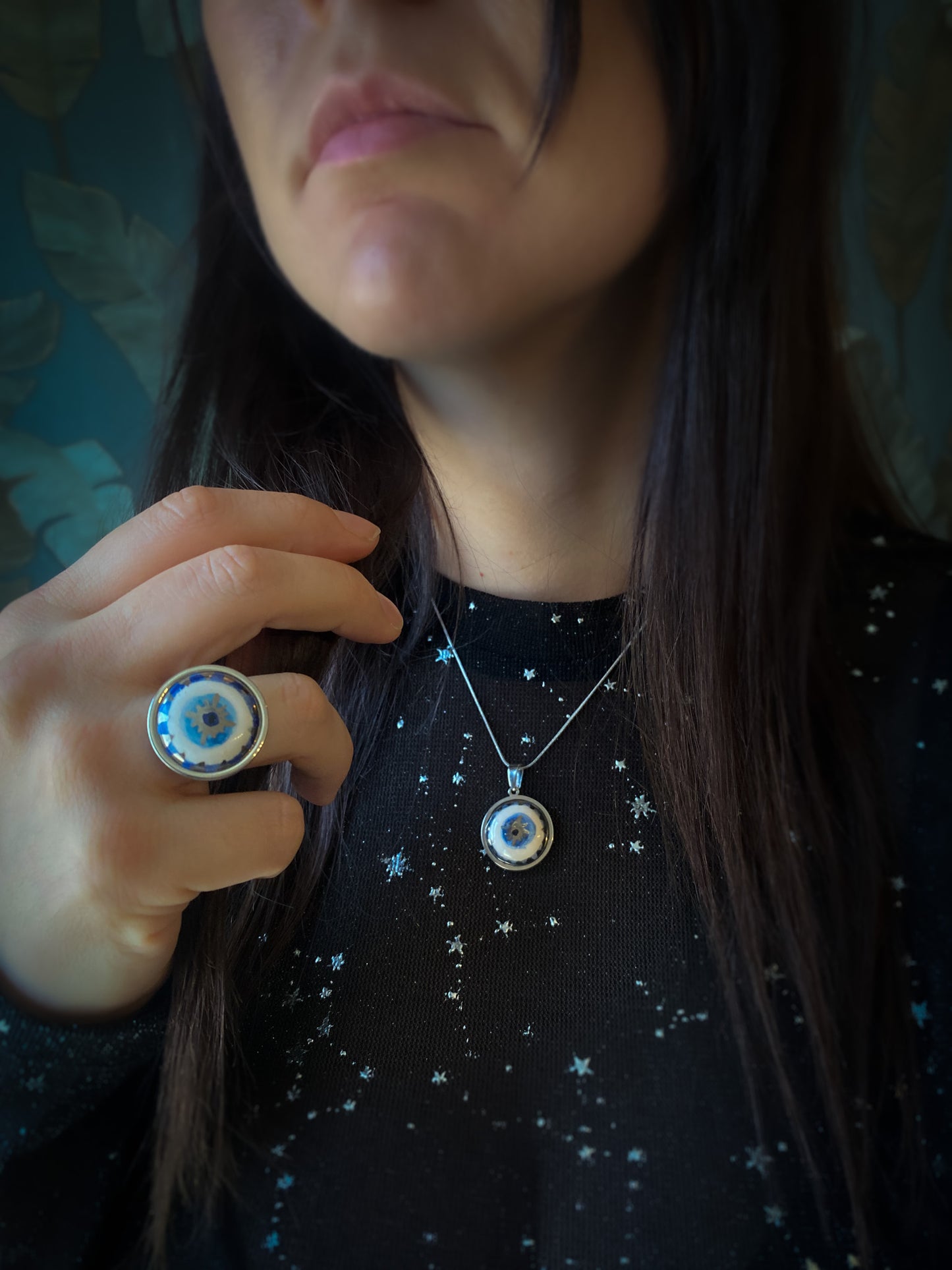 Nazar Eye | Ciondolo e Anello Protezione occhio in ceramica