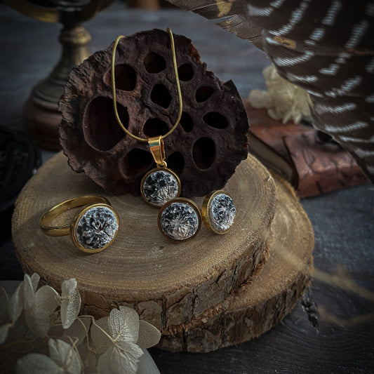 SET GOLD ELEGANCE MOON | ANELLO + ORECCHINI + COLLANA