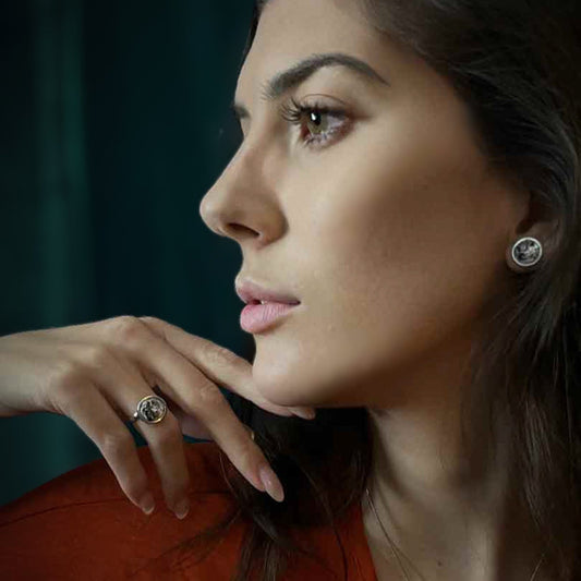 SET PLATINUM ELEGANCE MOON | ANELLO + ORECCHINI