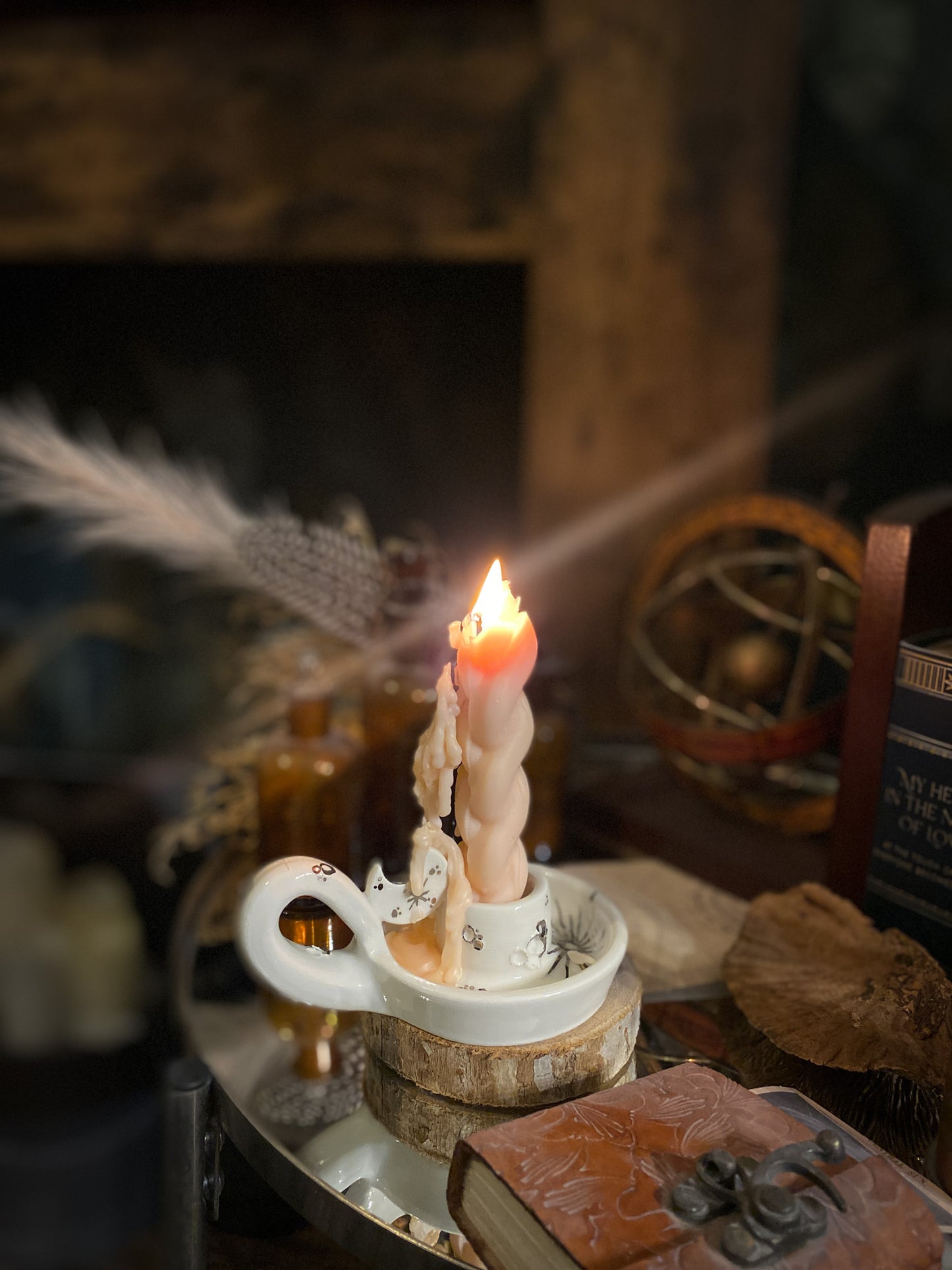 Lunar Candle Keeper – Porta Candela in Ceramica e Lustri con Candela