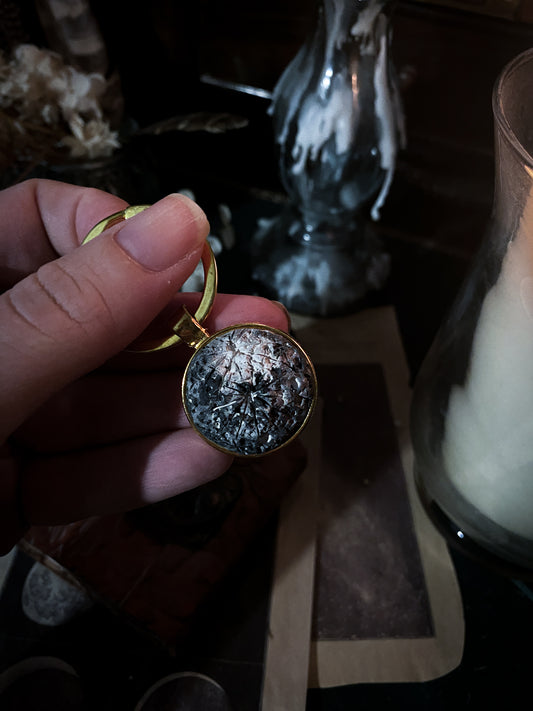 Moon Keyring | Portachiavi Luna piena in Ceramica