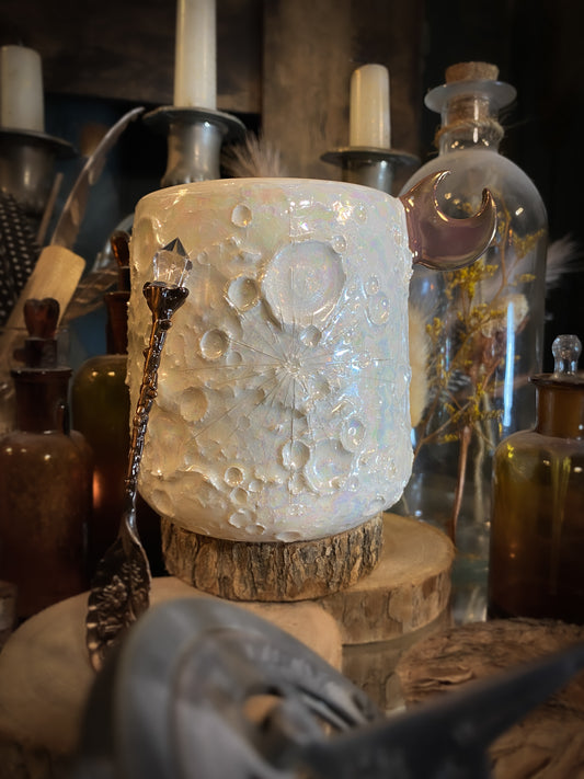 Moonlight Rose Gold | Tazza Lunare in Ceramica e lustro Oro Rosa e Madreperla