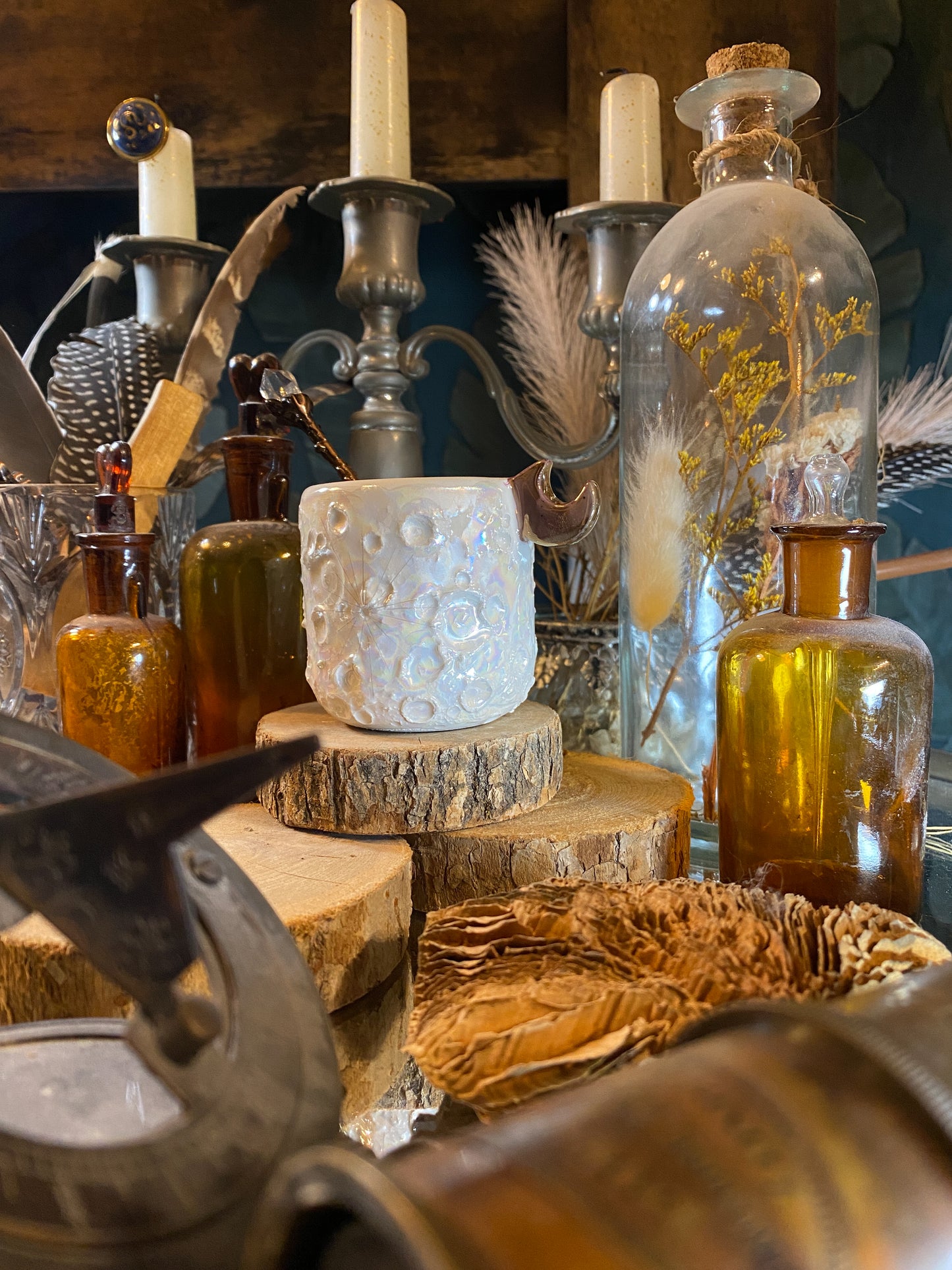 Baby Moonlight Rose Gold | Tazzina Lunare in ceramica Lustro Oro Rosa e Madreperla