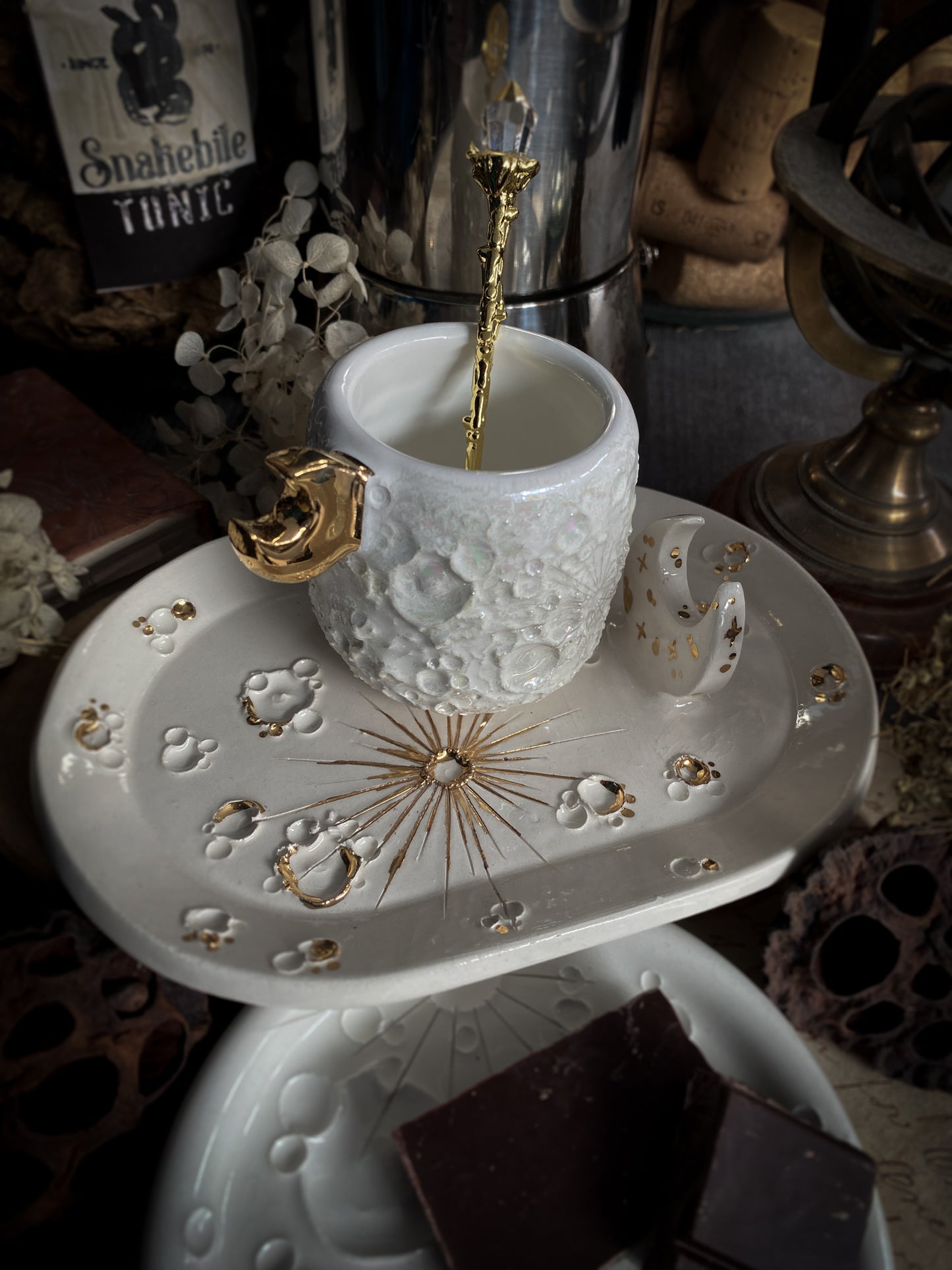 SET: Tazzina + Piattino | Baby Moonlight Gold + White and Gold