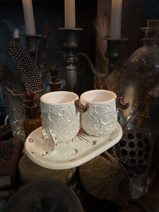 SET: Tazzina + Piattino | Baby Moonlight Rose Gold + White and Rose Gold