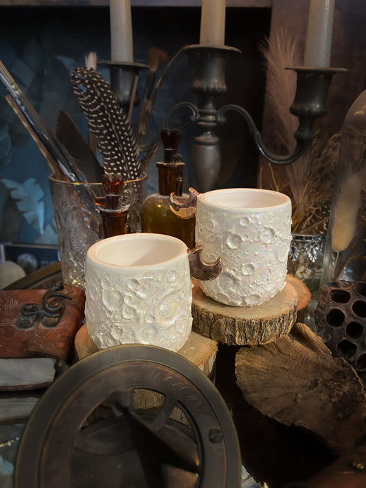 Baby Moonlight Rose Gold | Tazzina Lunare in ceramica Lustro Oro Rosa e Madreperla