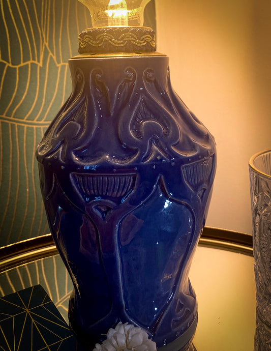 lampada liberty in ceramica realizzata a mano