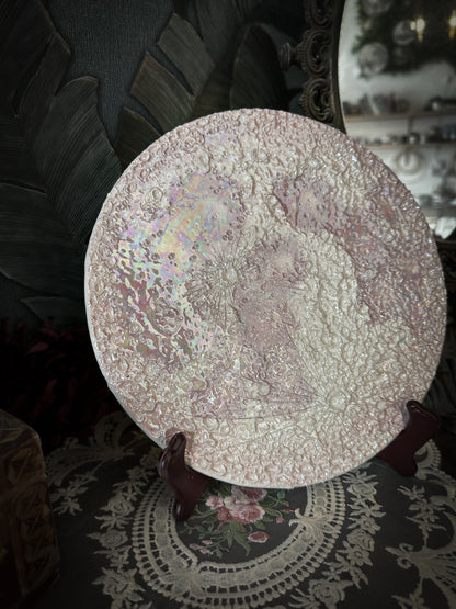 Luna Rosa 2026 grande, sesta della serie: luna in ceramica rosa da parete