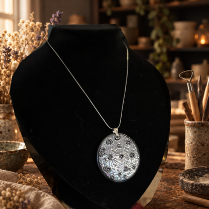 Luna Nuova, ciondolo lunare in ceramica – scheda 01