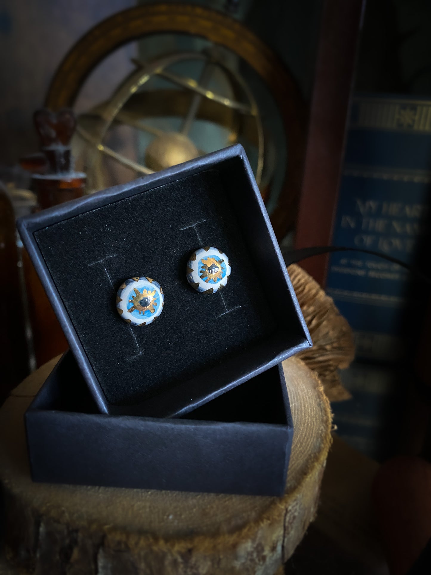 Nazar Eye Earrings | Coppia Orecchini Occhio di Nazar Ceramica e Oro