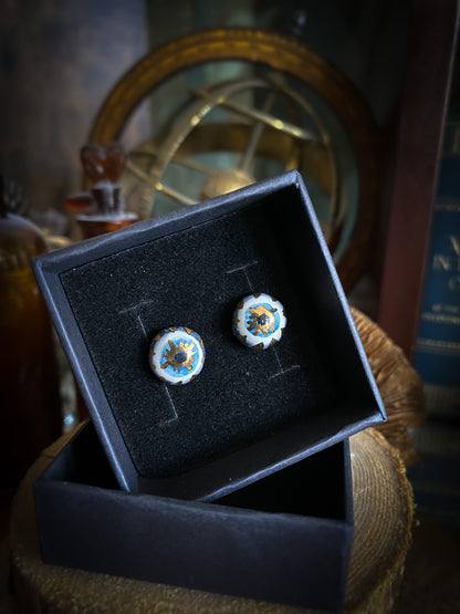 Nazar Eye Earrings | Coppia Orecchini Occhio di Nazar Ceramica e Oro