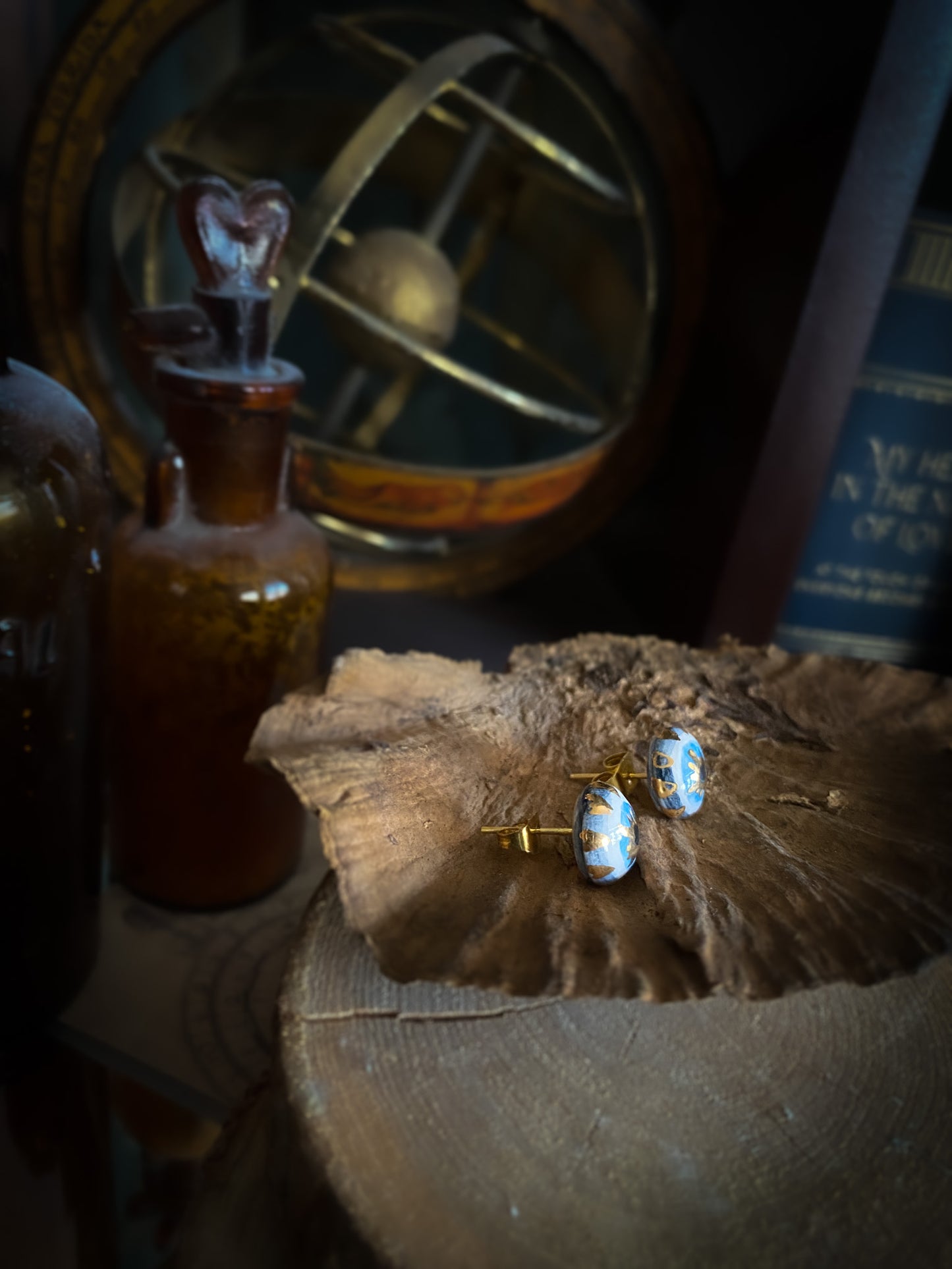 Nazar Eye Earrings | Coppia Orecchini Occhio di Nazar Ceramica e Oro