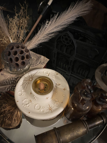 White and Gold Full Moon Fire | Bruciatore Luna in Ceramica