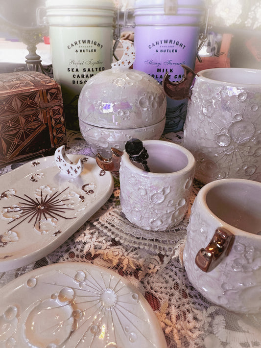 SET: Tazzina + Piattino | Baby Moonlight Rose Gold + White and Rose Gold