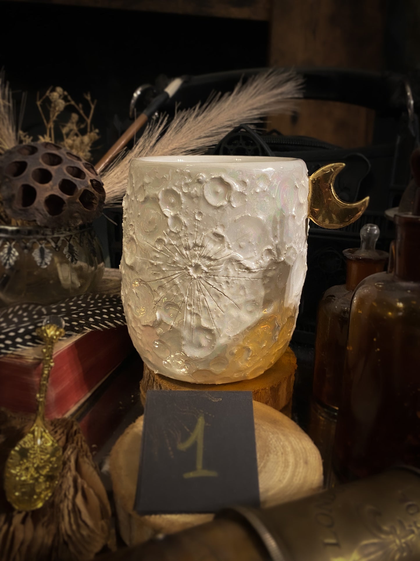 Moonlight Gold | Tazza Lunare in Ceramica