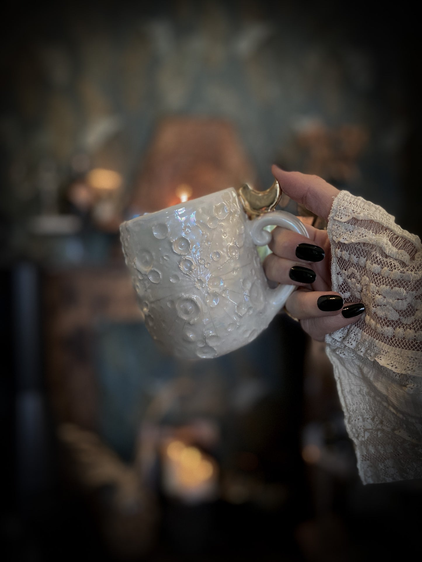 Moonlight Gold | Tazza Lunare in Ceramica