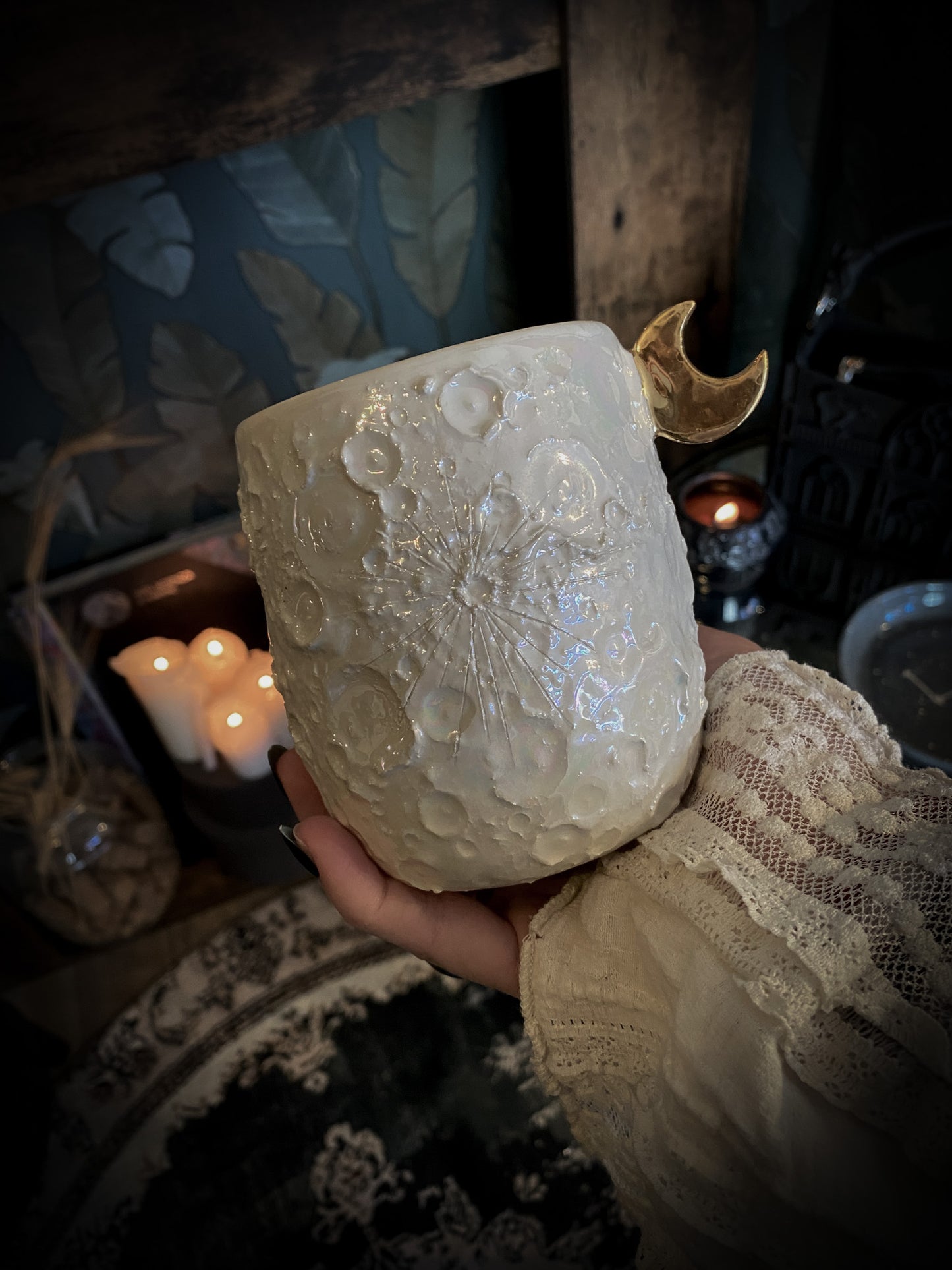 Moonlight Gold | Tazza Lunare in Ceramica