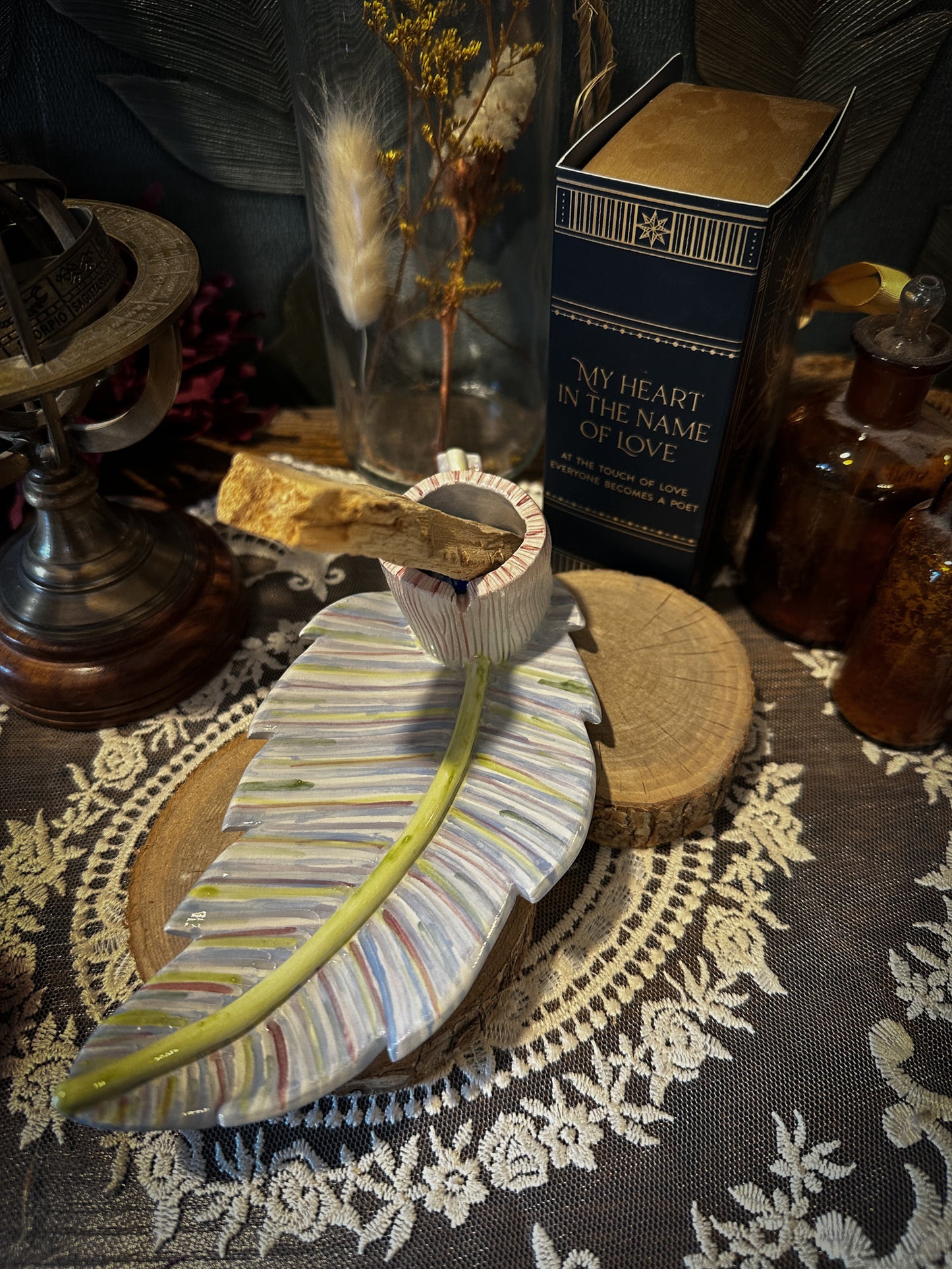 Boho Chic | Porta Palo Santo Piuma in Ceramica