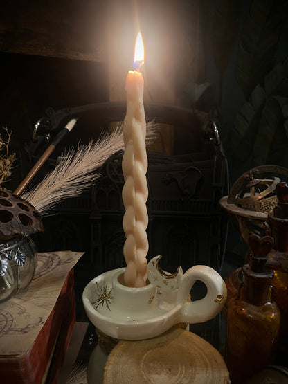 Lunar Candle Keeper – Porta Candela in Ceramica con Candela