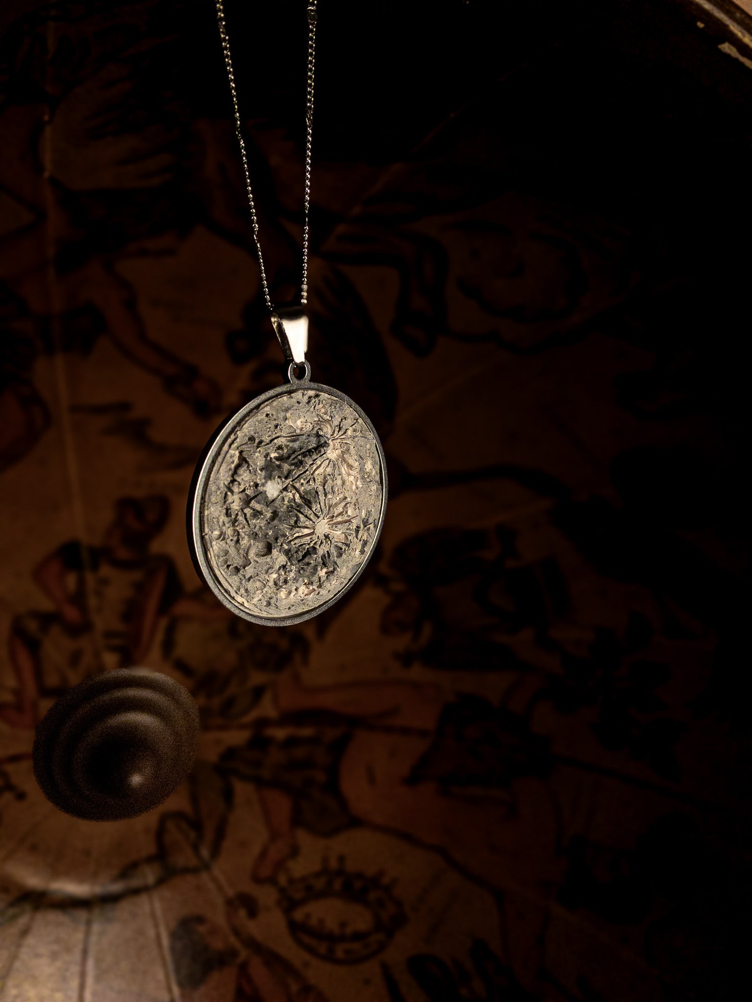 Alov Collana Con Ciondolo In Argento Sterling 925 - Simbolo Cinese Fu - Gioiello Artistico Donna, Catena 45cm
