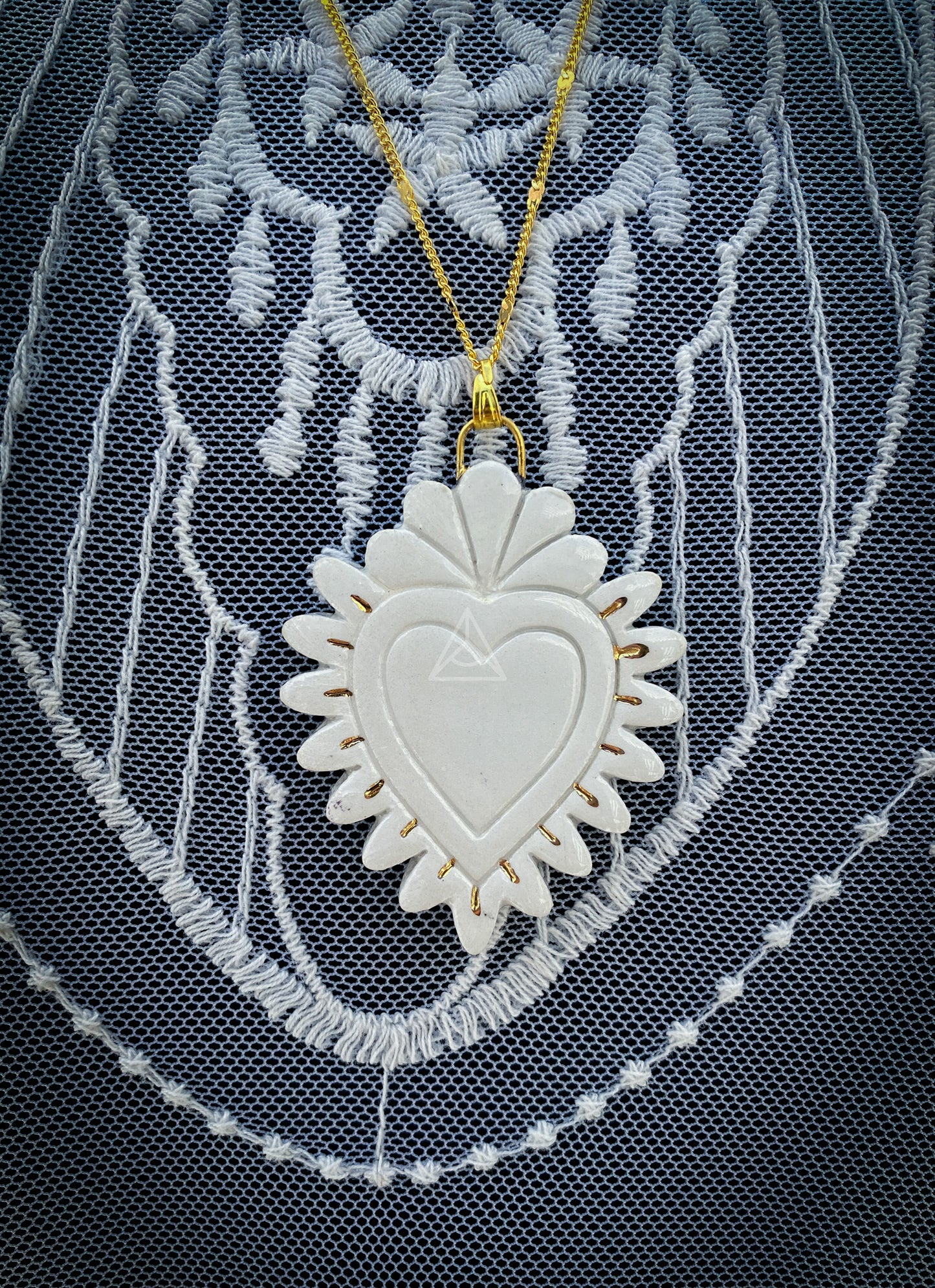 Big Sacred Heart | Ciondolo Sacro Cuore in Ceramica