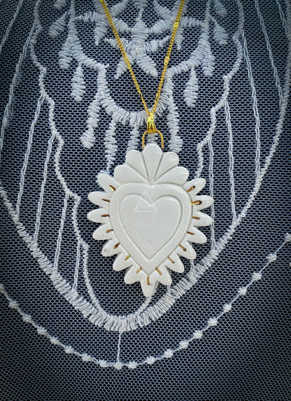 Big Sacred Heart | Ciondolo Sacro Cuore in Ceramica