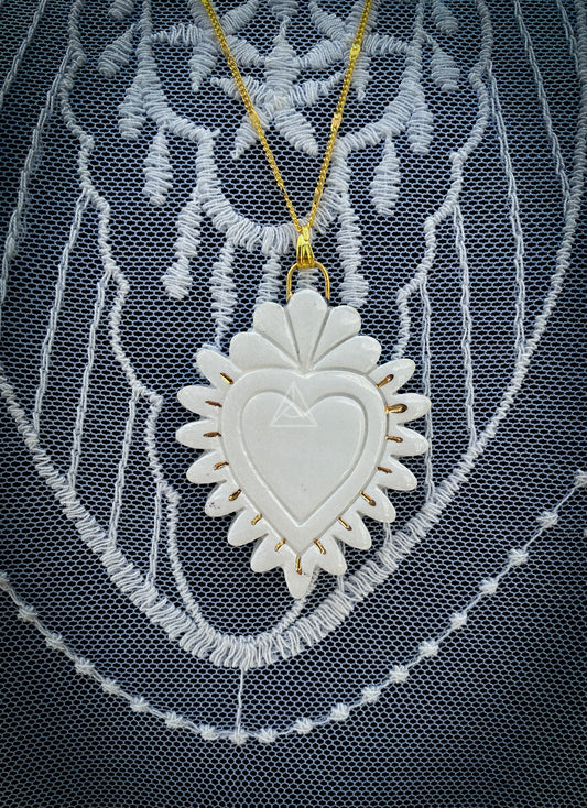 Big Sacred Heart | Ciondolo Sacro Cuore in Ceramica
