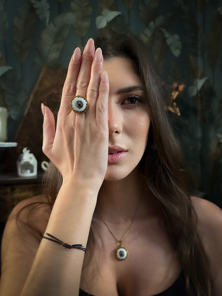 Nazar Eye | Ciondolo e Anello Protezione occhio in ceramica