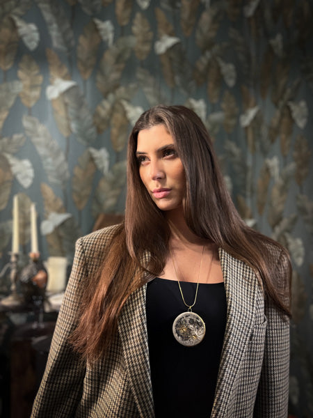 Gold Small Moon | Ciondolo Luna Oro in Ceramica