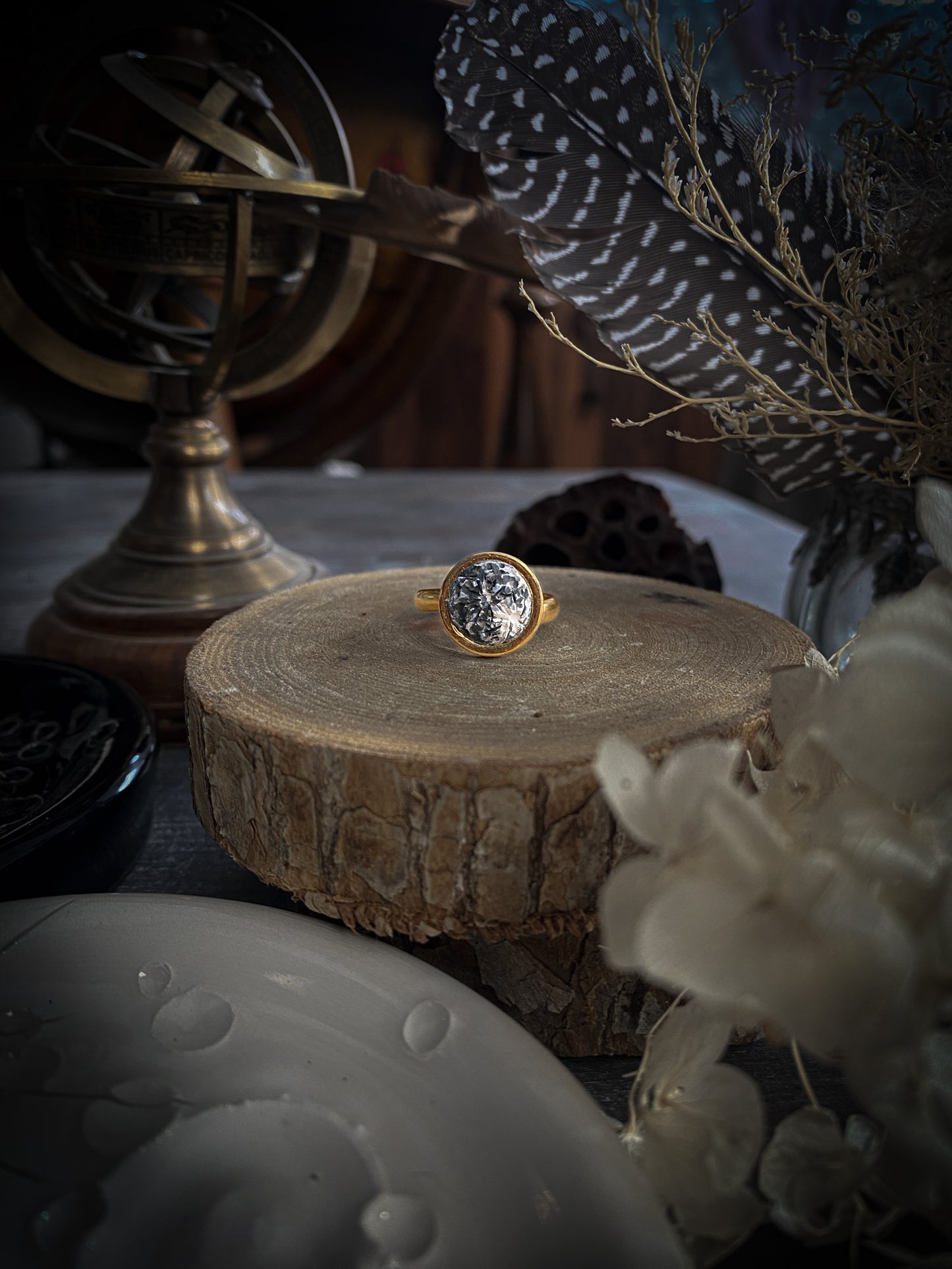 SET GOLD ELEGANCE MOON | ANELLO + ORECCHINI