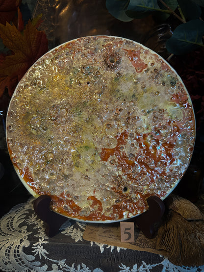 Luna dell'Equilibrio n. V grande, si appende dal cratere passante — Luna del Raccolto in ceramica