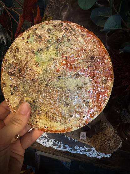 Decorazione da parete a luna piena in ceramica, Luna del Raccolto di settembre — n. IV