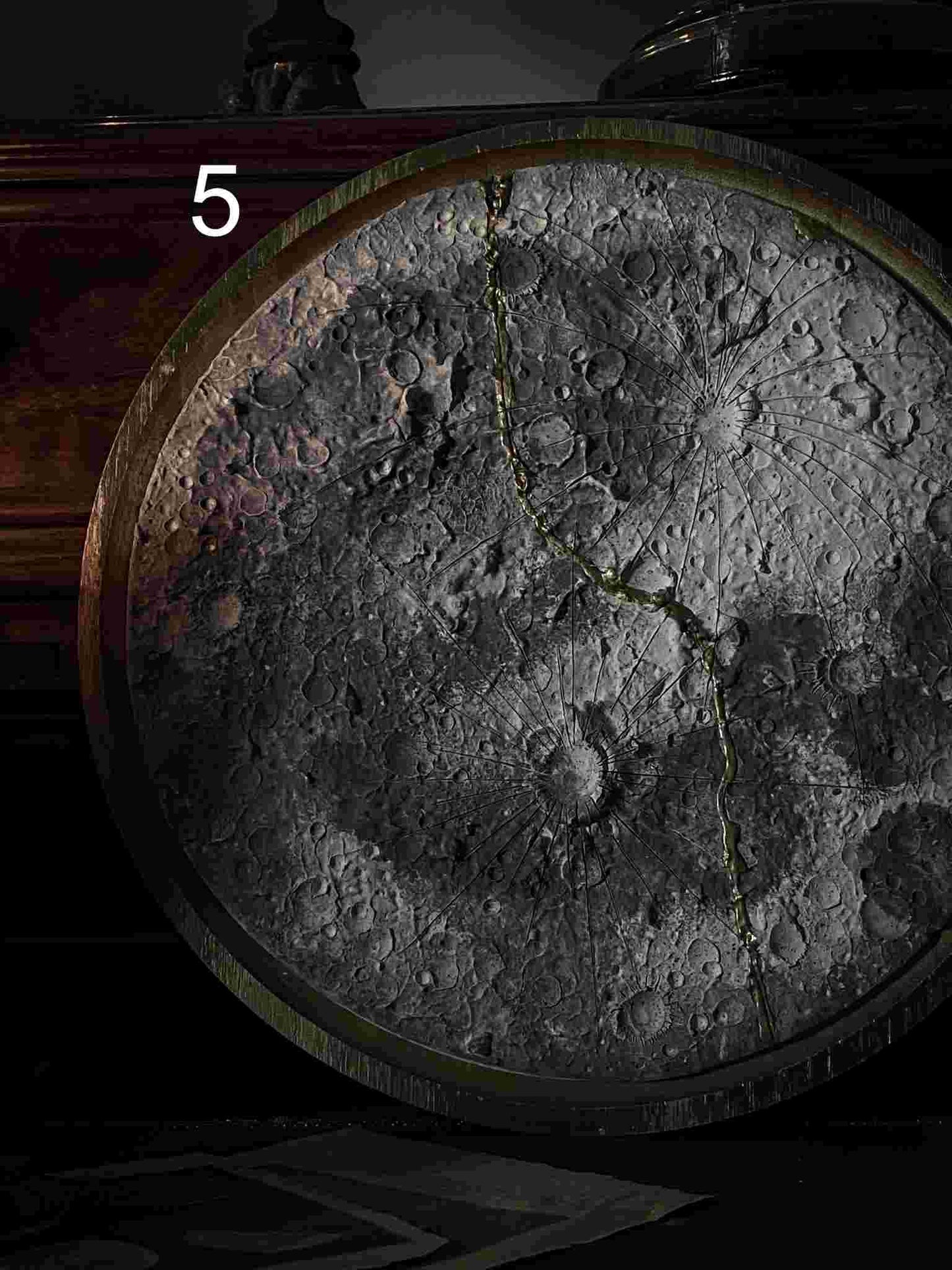 Kintsugi Moon and Wood | Luna da muro e Centrotavola