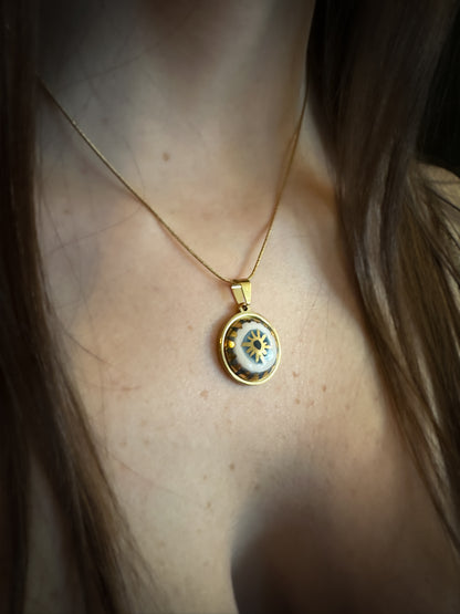 Nazar Eye S | Ciondolo e Anello Protezione occhio in ceramica e Lustro