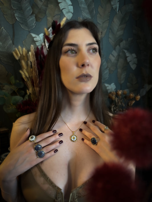 Nazar Eye | Ciondolo e Anello Protezione occhio in ceramica e Lustro