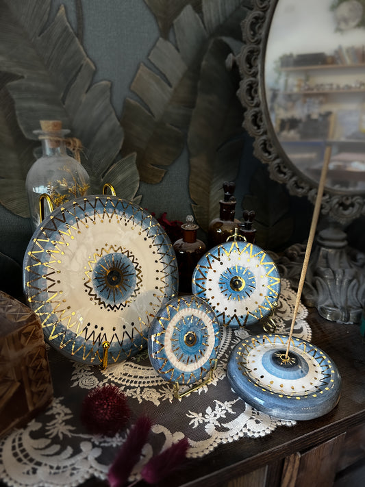 SET: Trittico + Portaincenso Protezione Casa con Occhio di Nazar