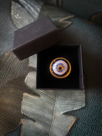 Gold Nazar Eye | Ciondolo e Anello Protezione occhio in ceramica