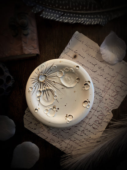 White | Piattino Luna in Ceramica