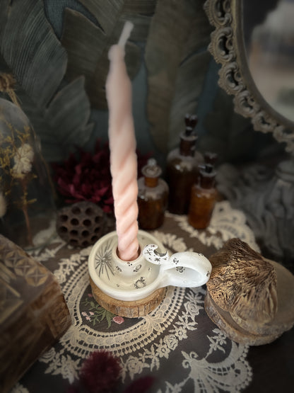 Lunar Candle Keeper – Porta Candela in Ceramica e Lustri con Candela