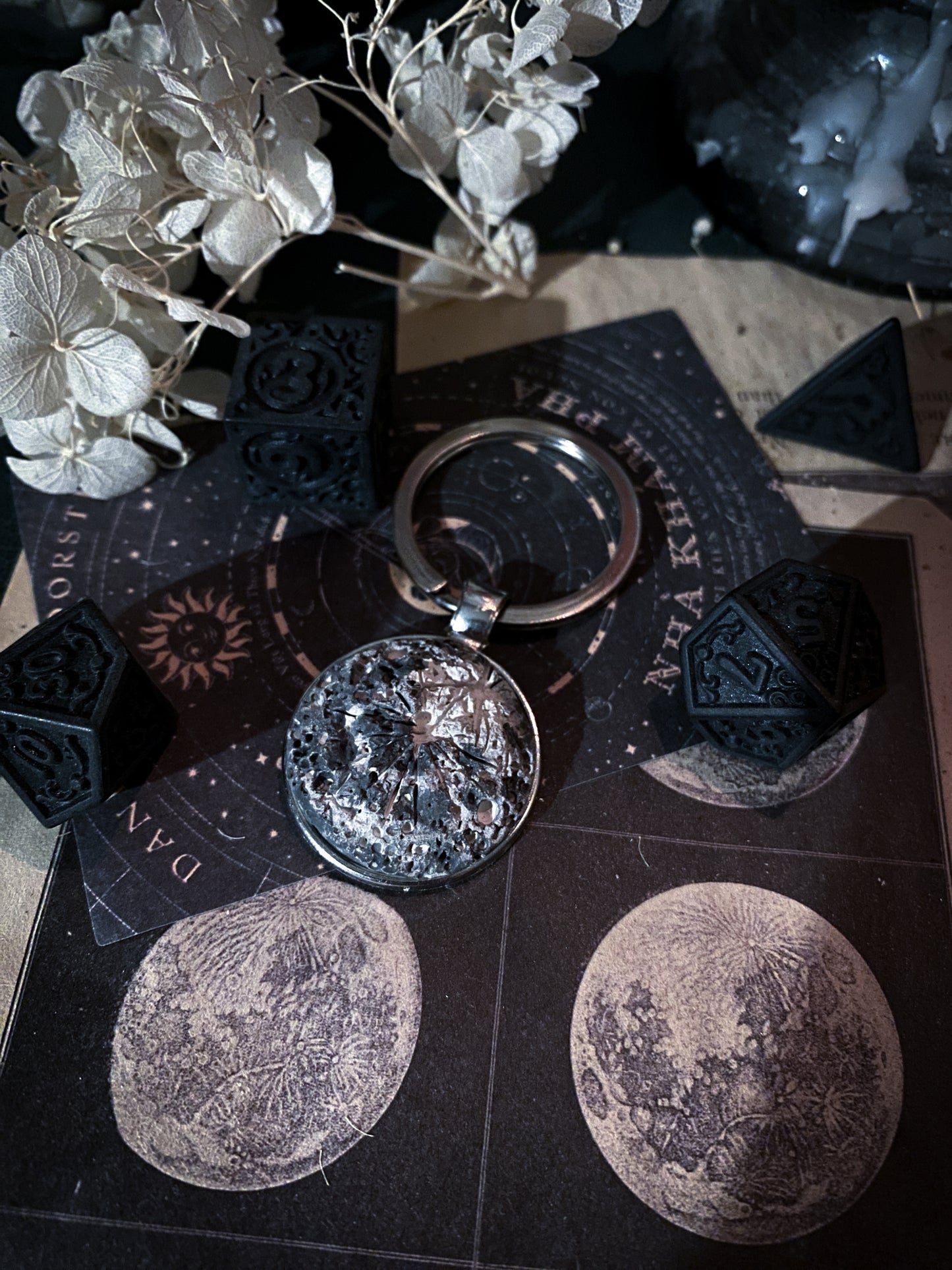Moon Keyring | Portachiavi Luna piena in Ceramica