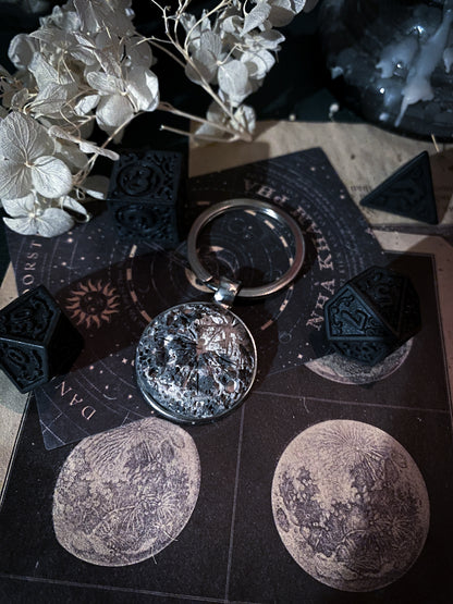 Moon Keyring | Portachiavi Luna piena in Ceramica