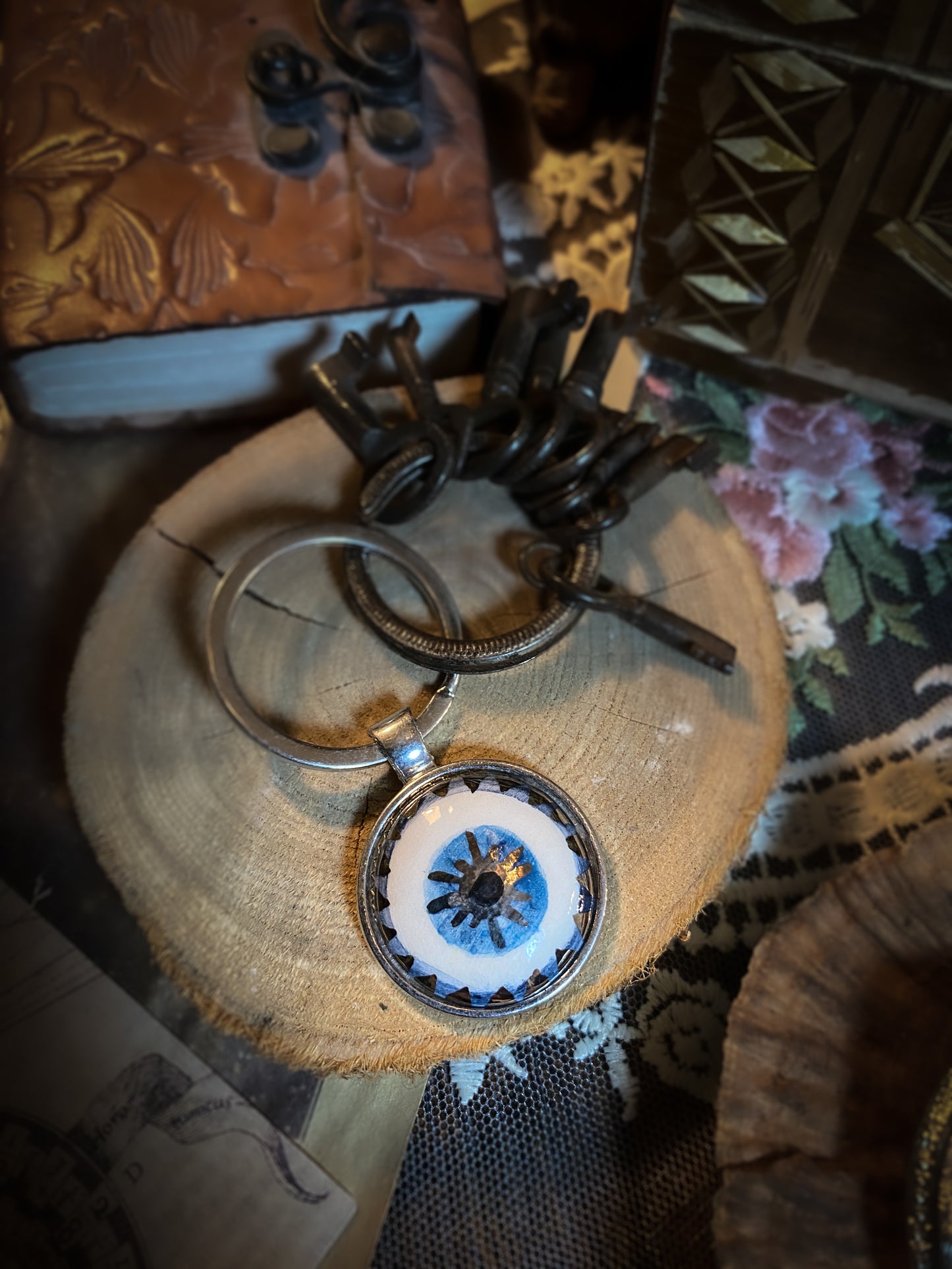 Nazar Eye Keyrings | Portachiavi in Ceramica e Lustri Oro e Platino