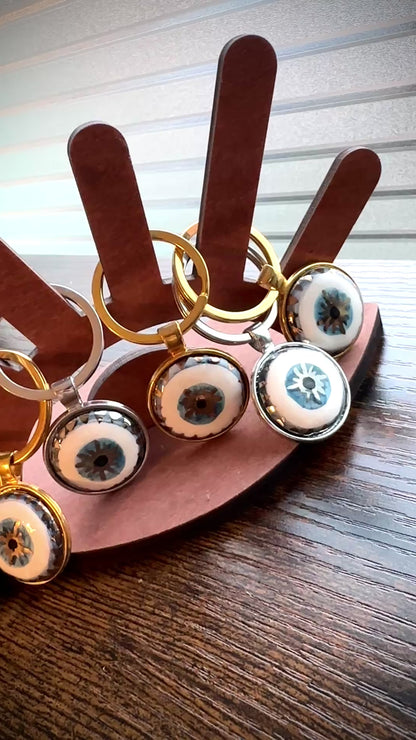 Nazar Eye | Portachiavi in Ceramica e Lustri Oro e Platino