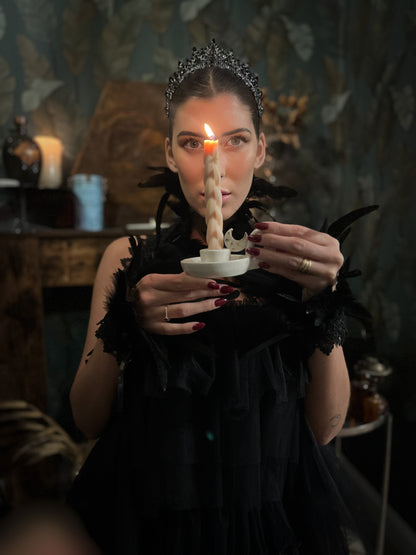 Lunar Candle Keeper – Porta Candela in Ceramica con Candela