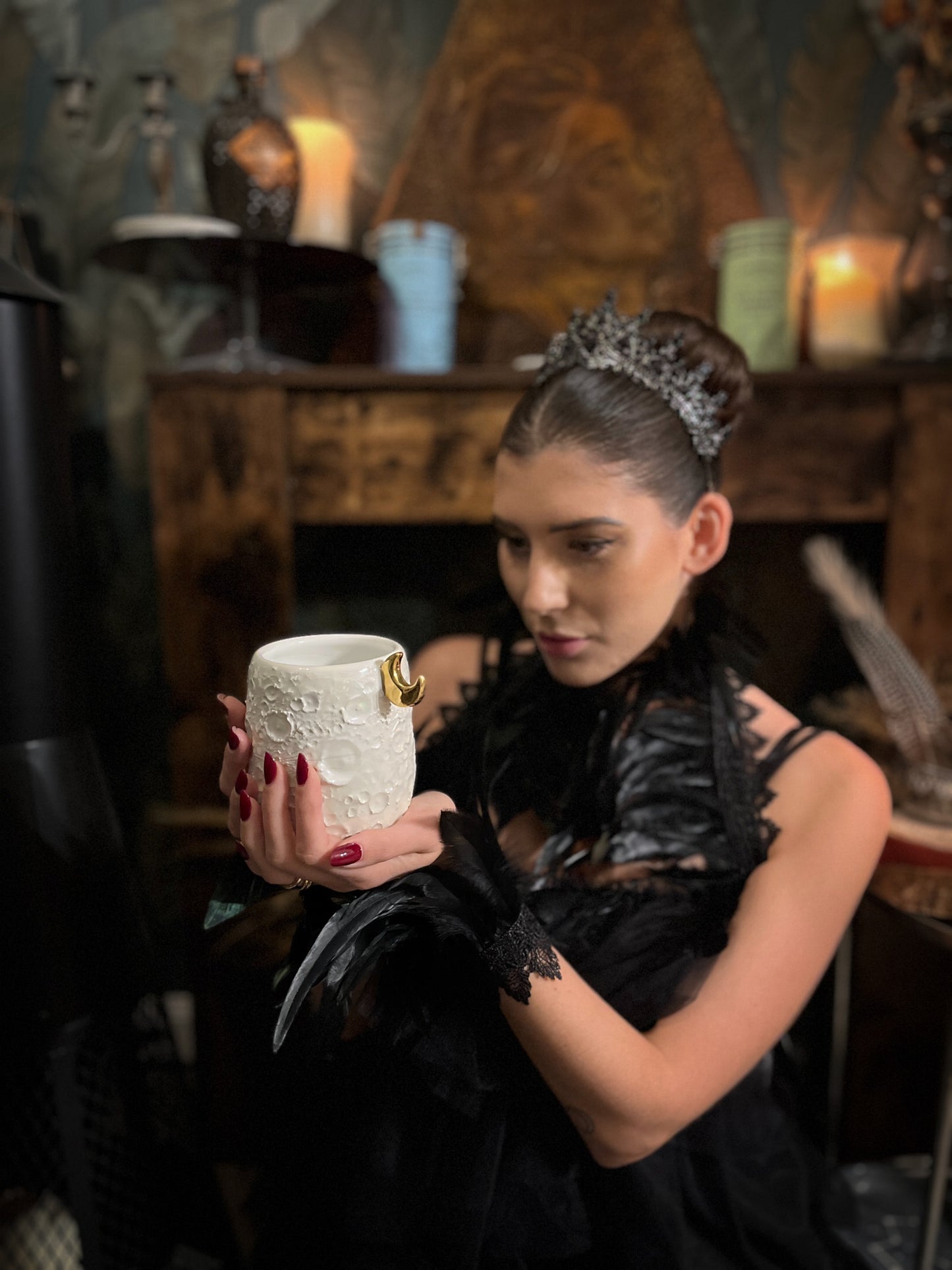 Moonlight Gold | Tazza Lunare in Ceramica