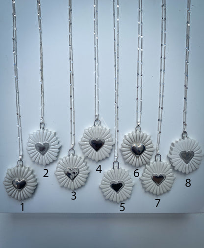 Platinum Sacred Heart | Ciondolo Sacro Cuore in Ceramica