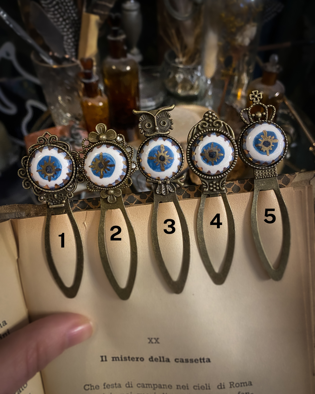 Nazar Guardian Bookmark | Segnalibro in ceramica e lustro oro e platino