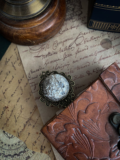 Un antico segnalibro in ceramica evoca storie del passato, adagiato su una lettera dal carattere scritto a mano, promessa di avventure non ancora scoperte.