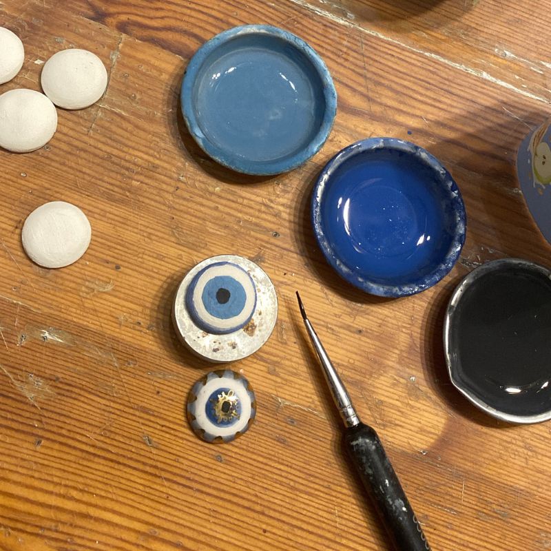 Nazar Eye Keyrings | Portachiavi in Ceramica e Lustri Oro e Platino